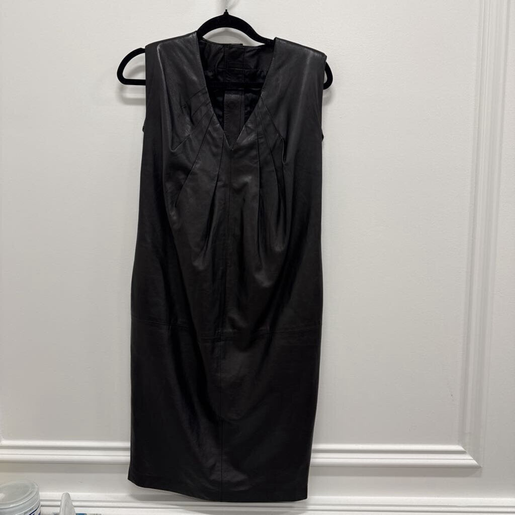 1990s RARE Lamb Leather Snap Back Dress