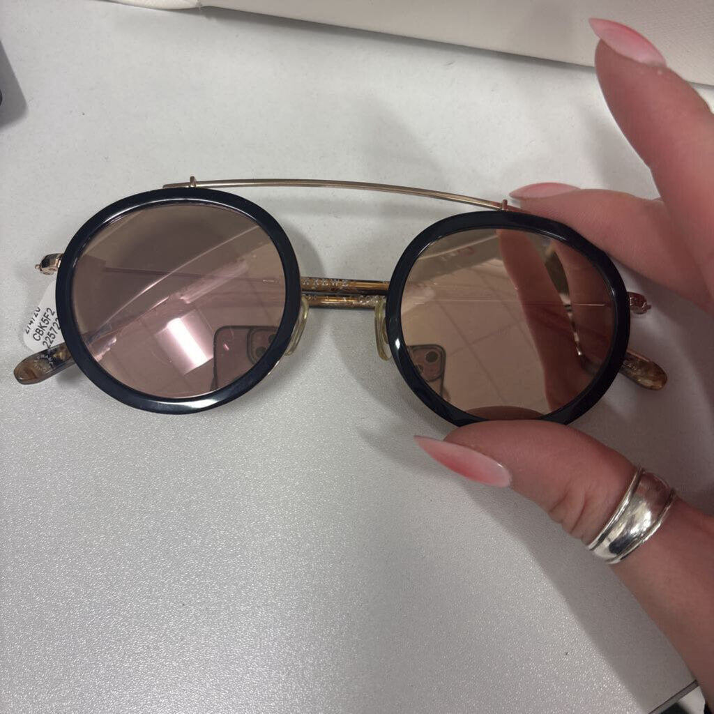 Black Circle Reflective Sunglasses