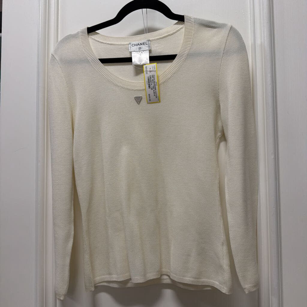 CRUISE2000 COTTON KNIT MESH LONG SLEEVE CREWNECK