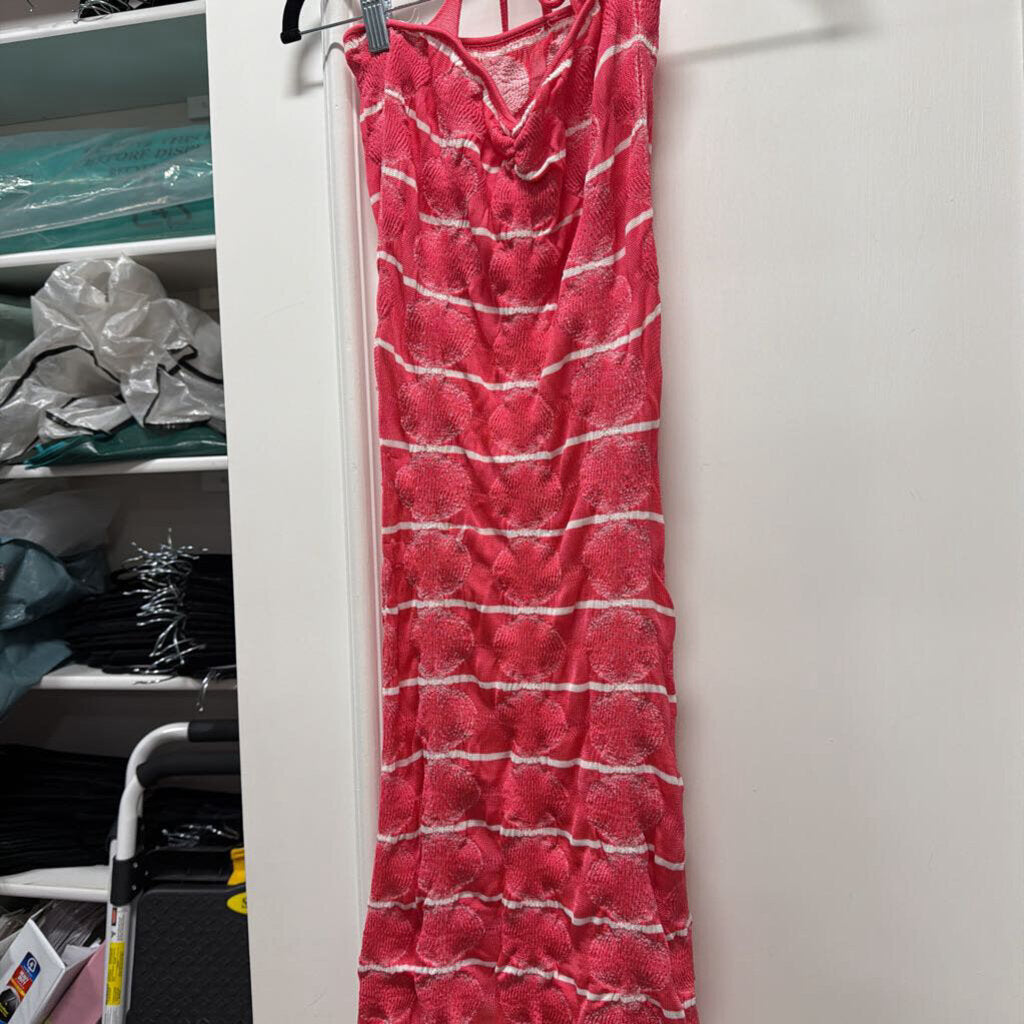 Pink/White Viscose Mini Dress