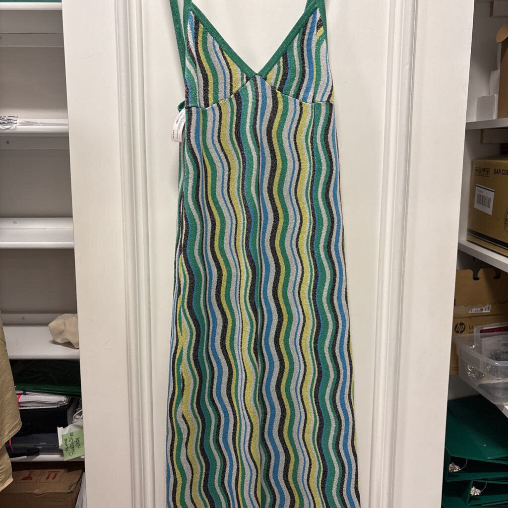 Multi Stripe Viscose Blend Midi Dress (NWT)