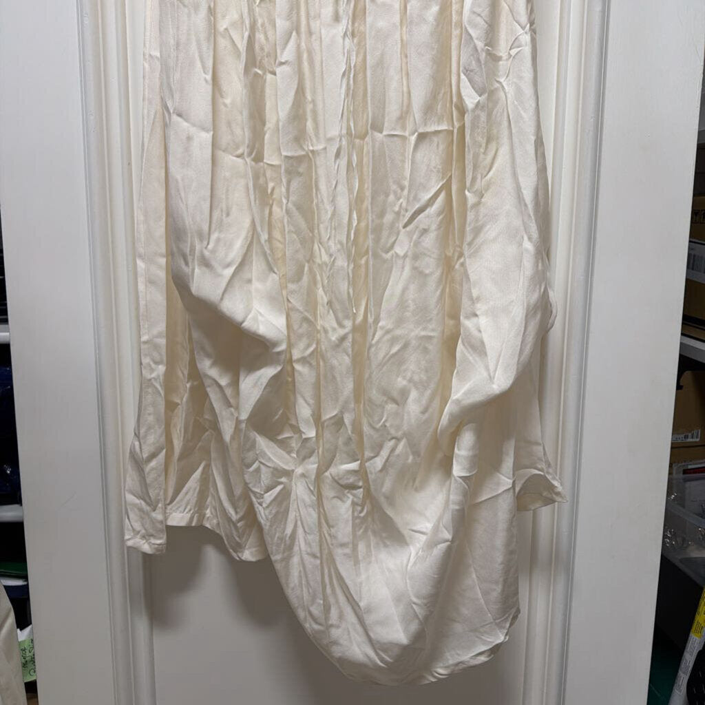 2000-10S IVORY SILK CINCHED MINI DRESS