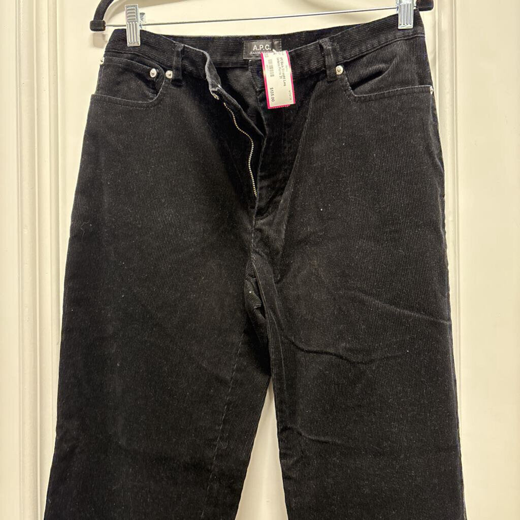 Black Straight Leg Corduroy Pants