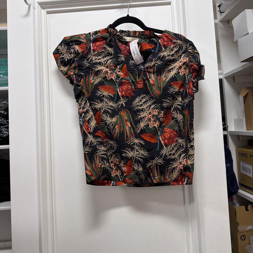 Multicolor Printed Cotton SS Top