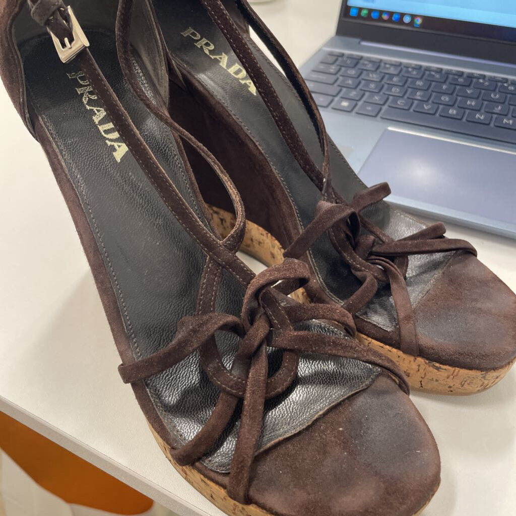 Brown Suede Wedge