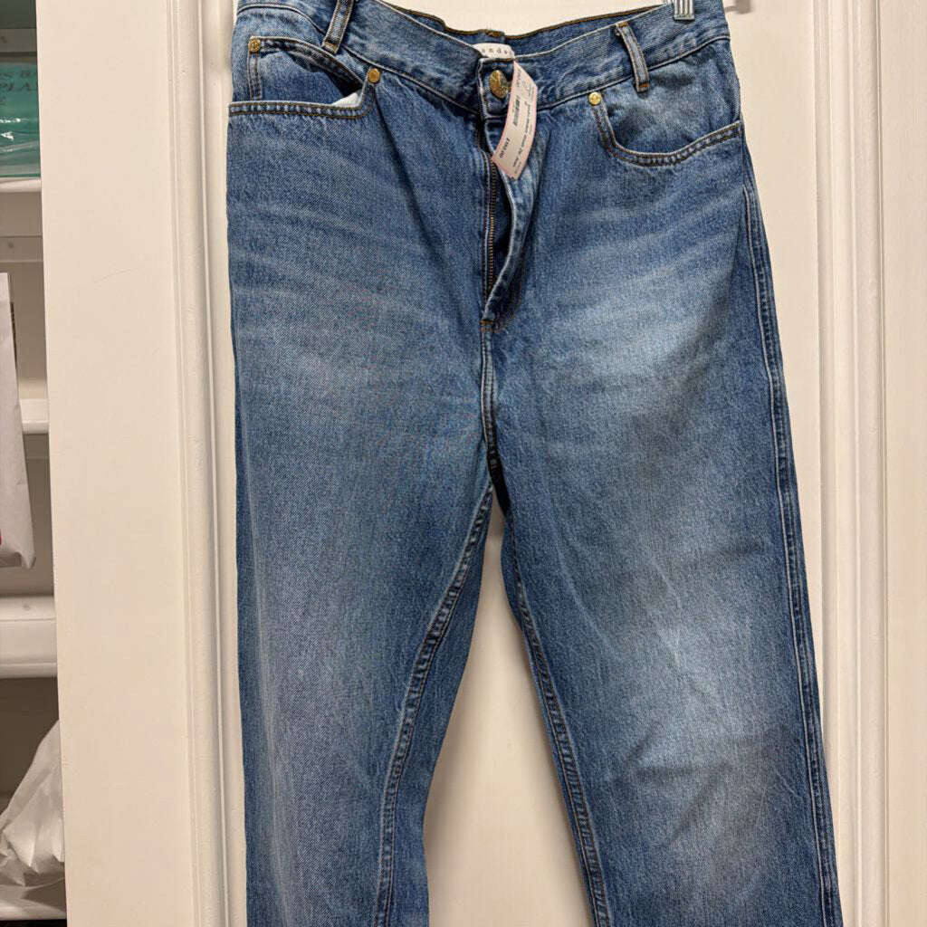 Medium Wash Zip Jean