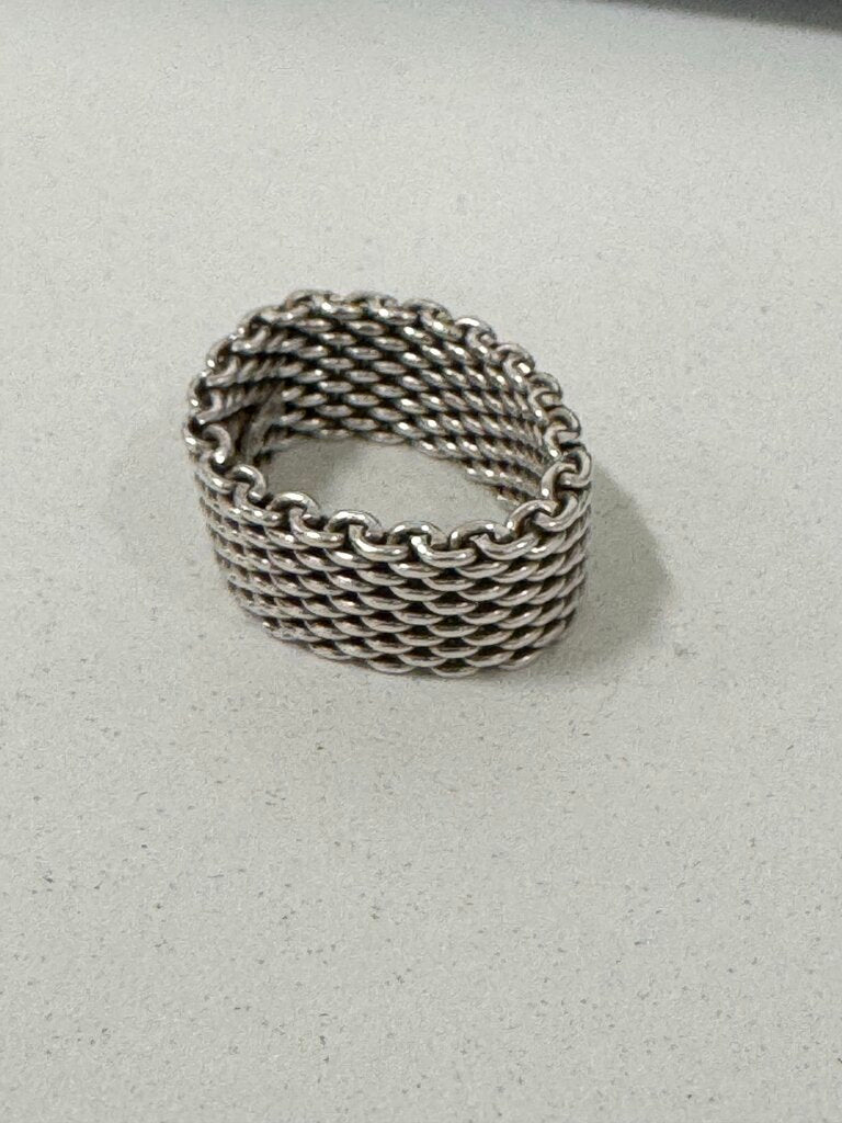 Sterling Silver Mesh Band w/ Pouch