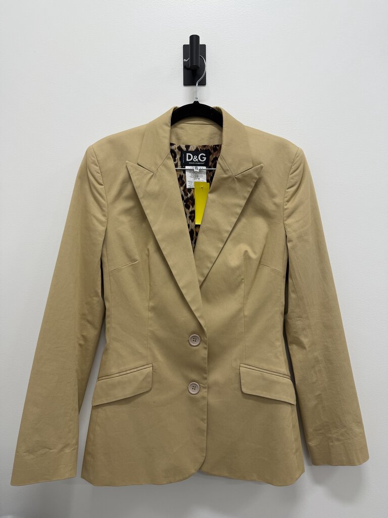 2000-10s Khaki Cotton Blend Blazer