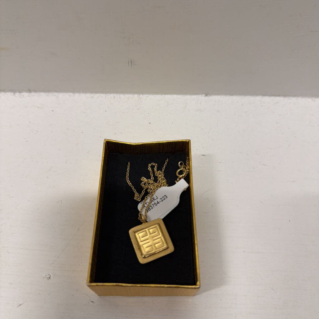 Gold Plate Logo Necklace
