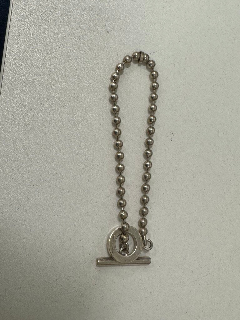 Sterling Silver Ball Chain Toggle Bracelet
