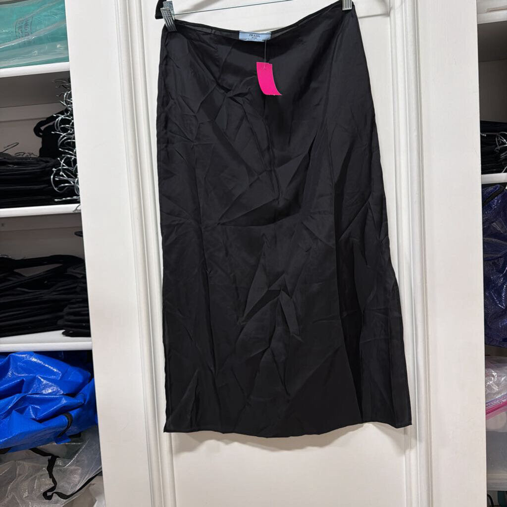 Black Satin Slip Skirt