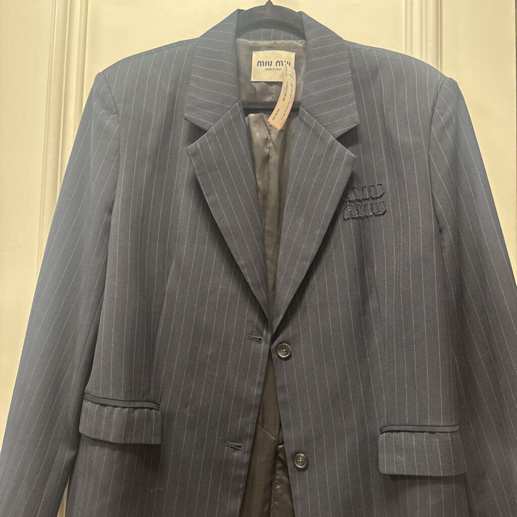 Navy Pinstripe Blazer