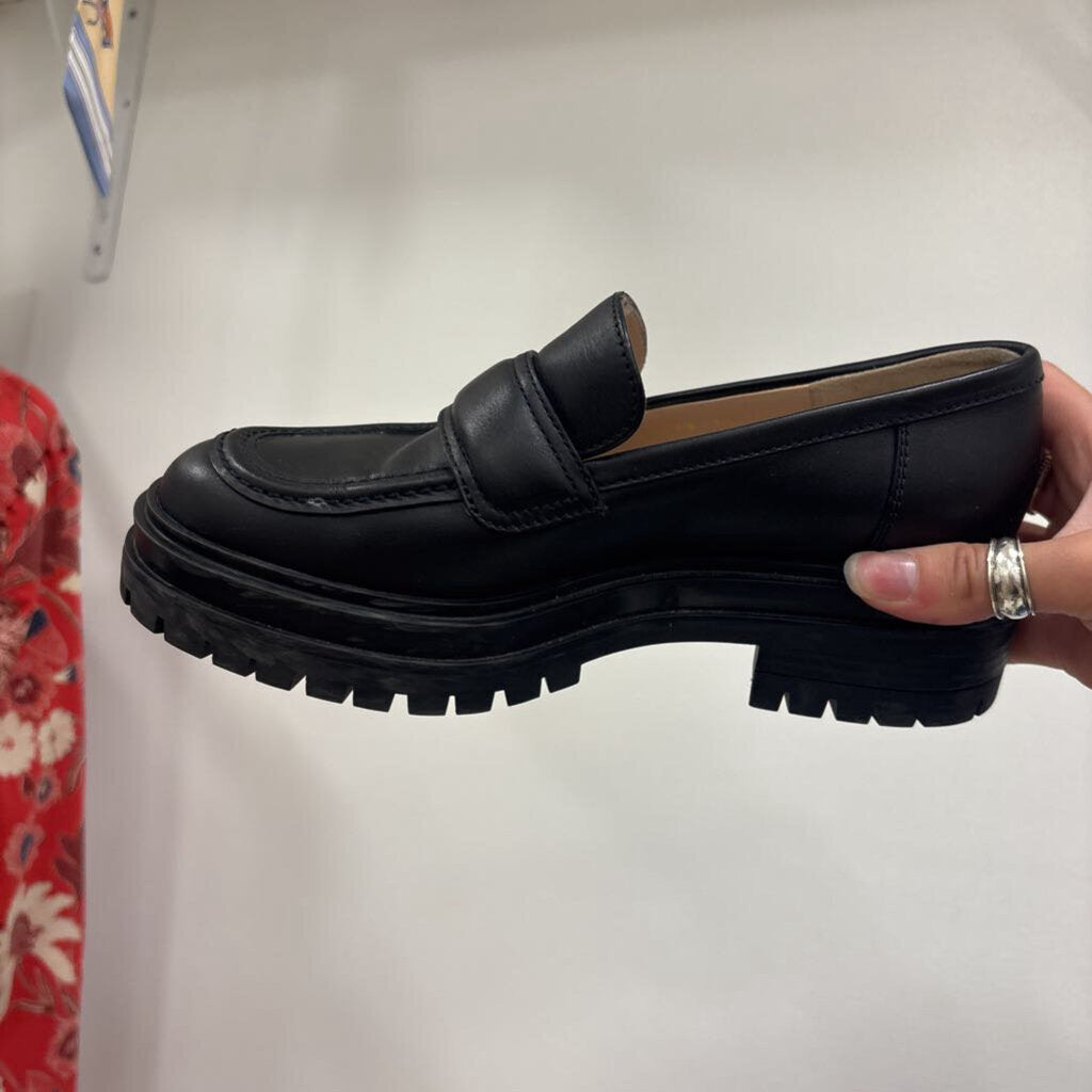 Black Leather Platform Loafer