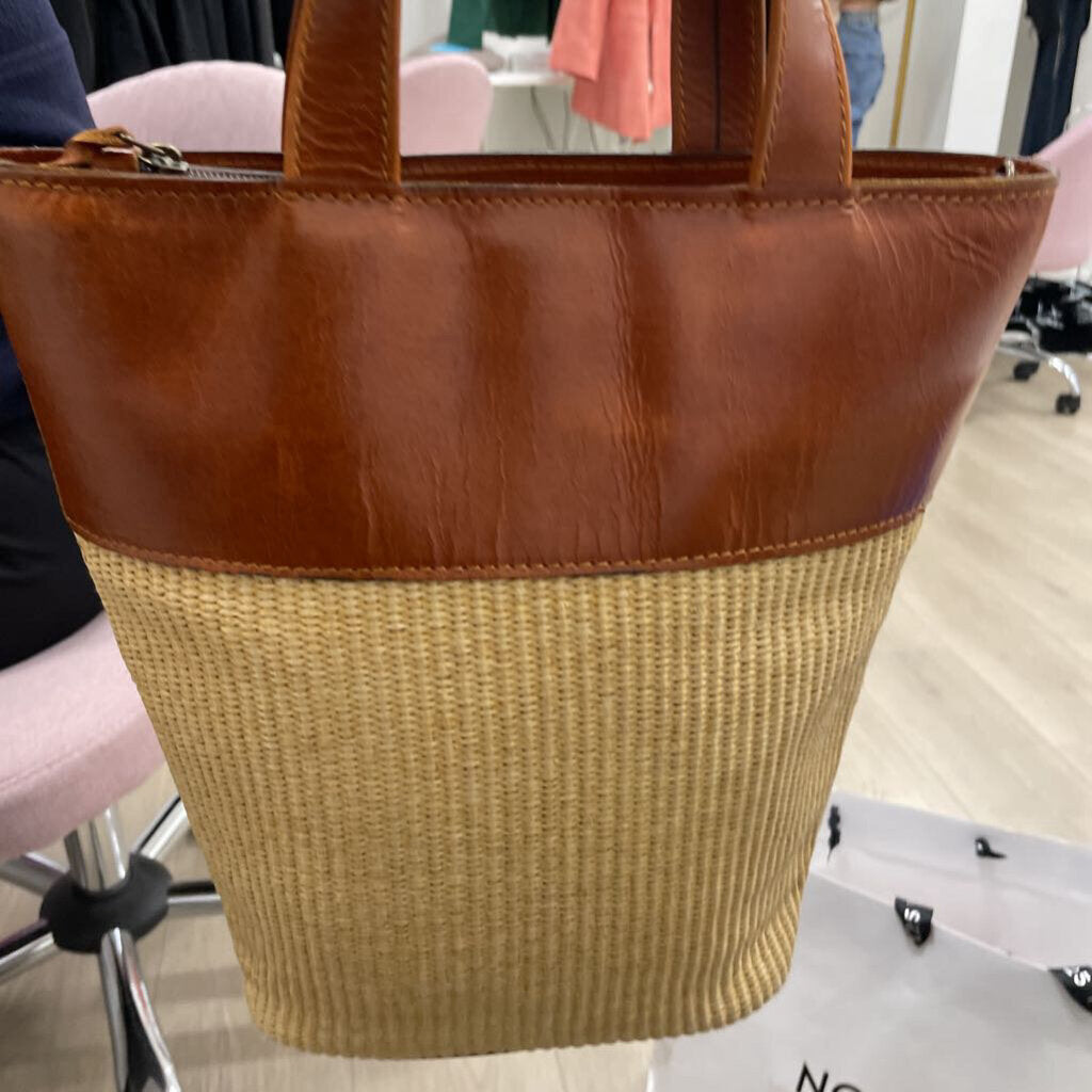 Raffia/Leather Tote