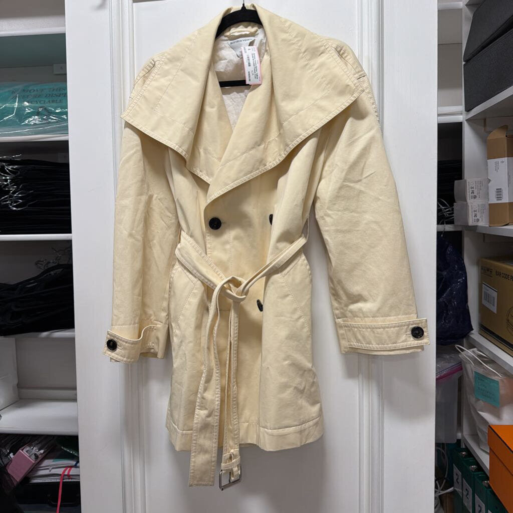 Butter Yellow Double-Breasted Trench Coat (est 3100)