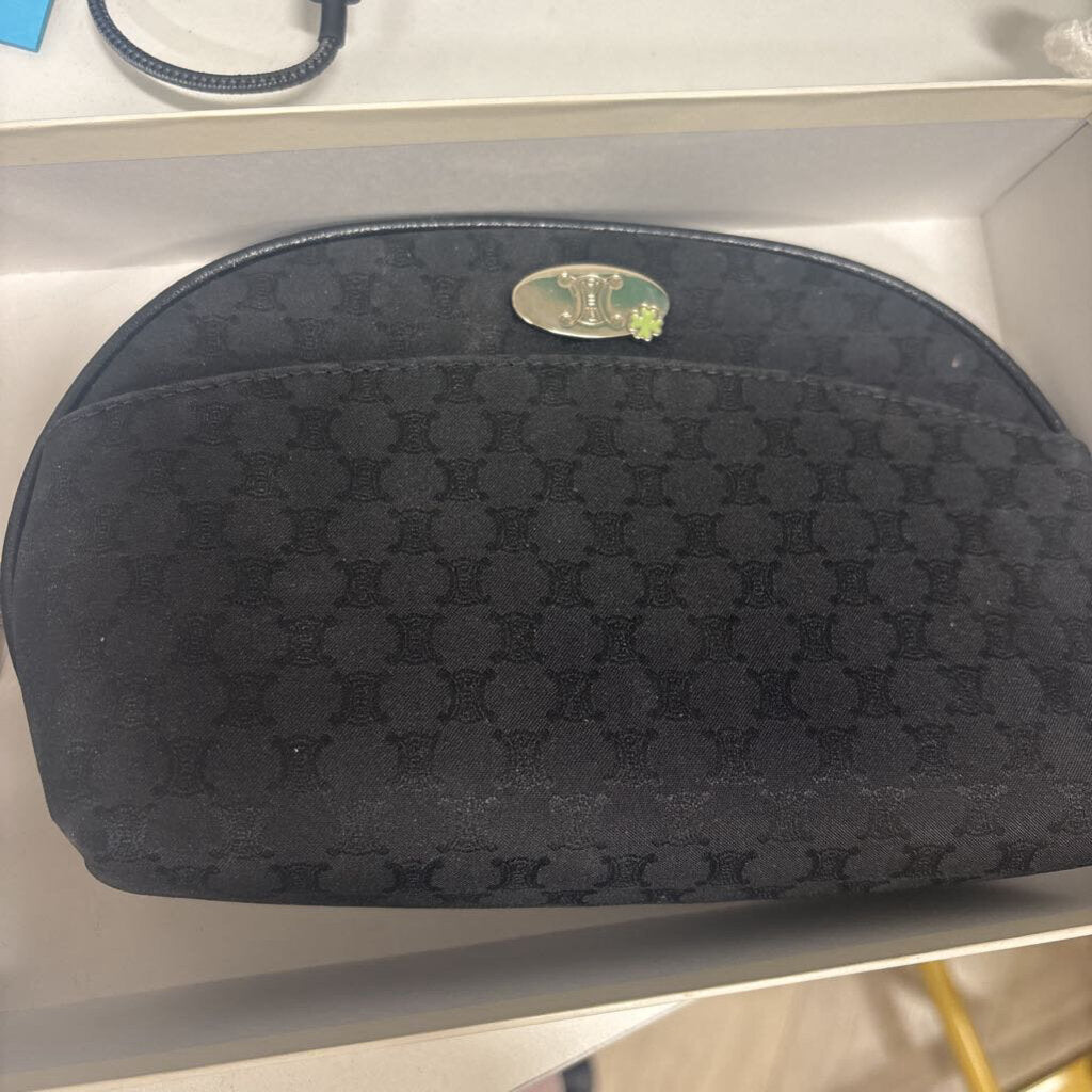 Black Macadam Zip Cosmetic Pouch (Full SET)