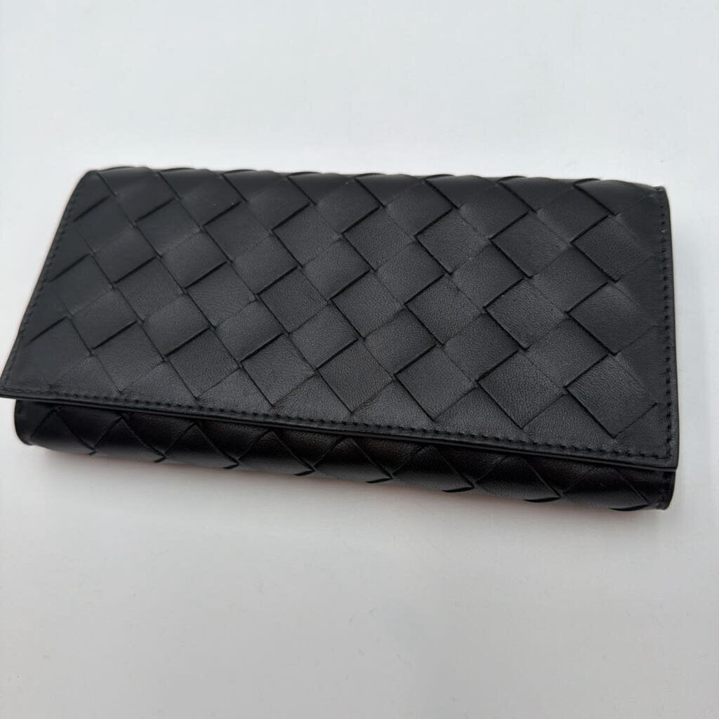 Black Intrecciato Long Wallet