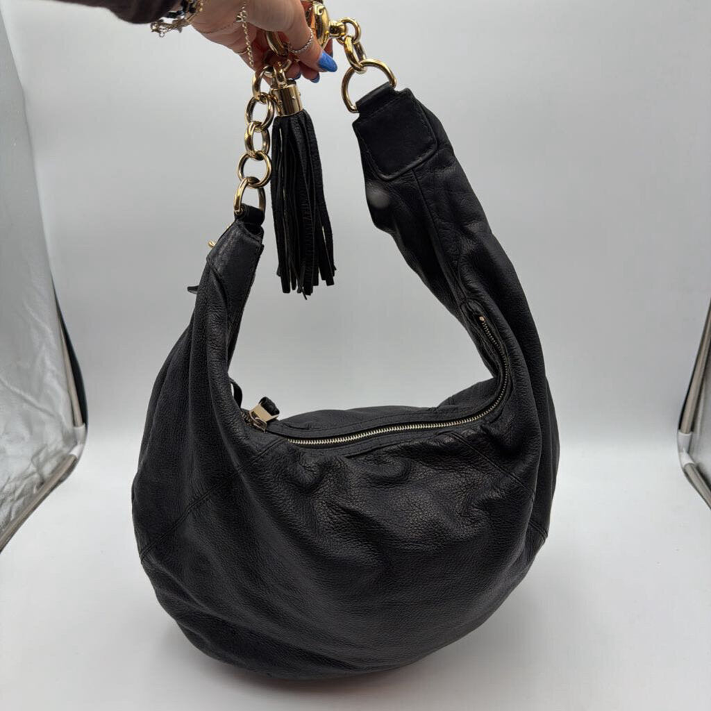 Black Leather Siena Hobo Bag