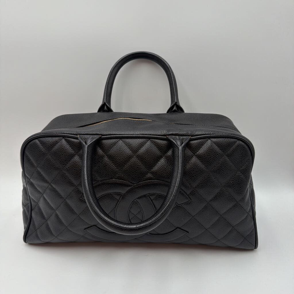 Black Caviar Quitled Bowler Bag