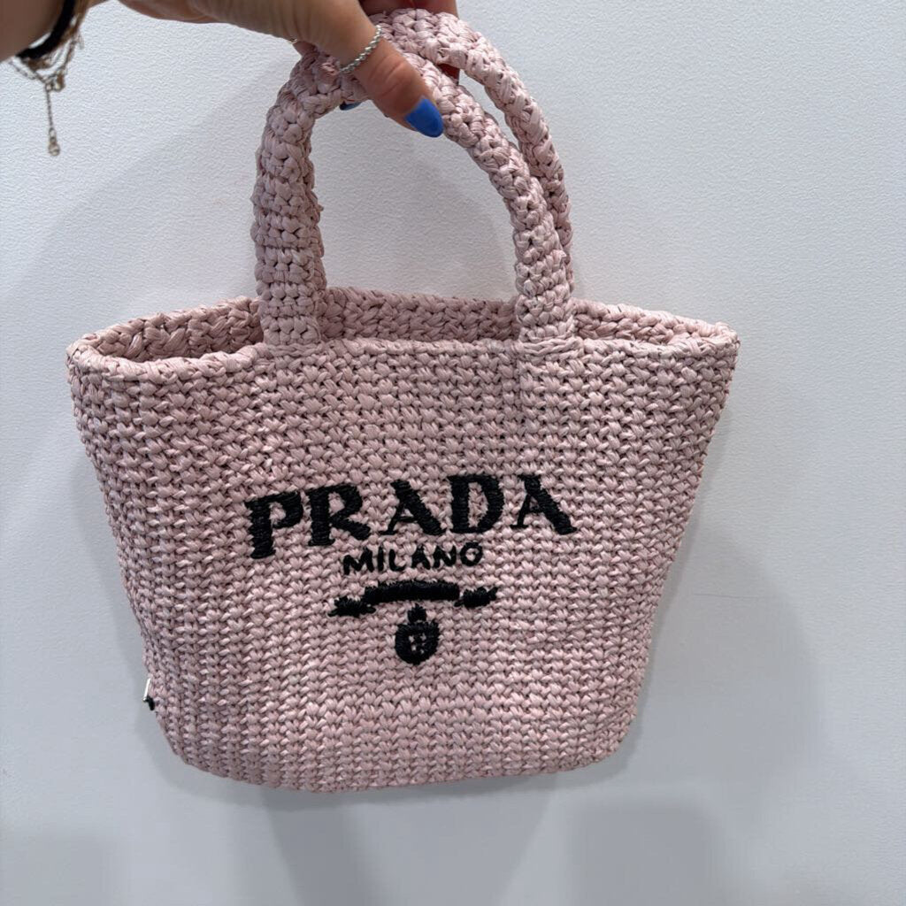 Raffia Logo Tote Bag