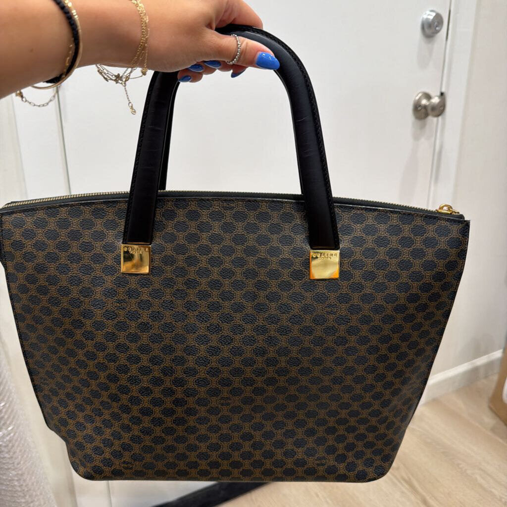 Black & Brown Macadam Top Handle Bag