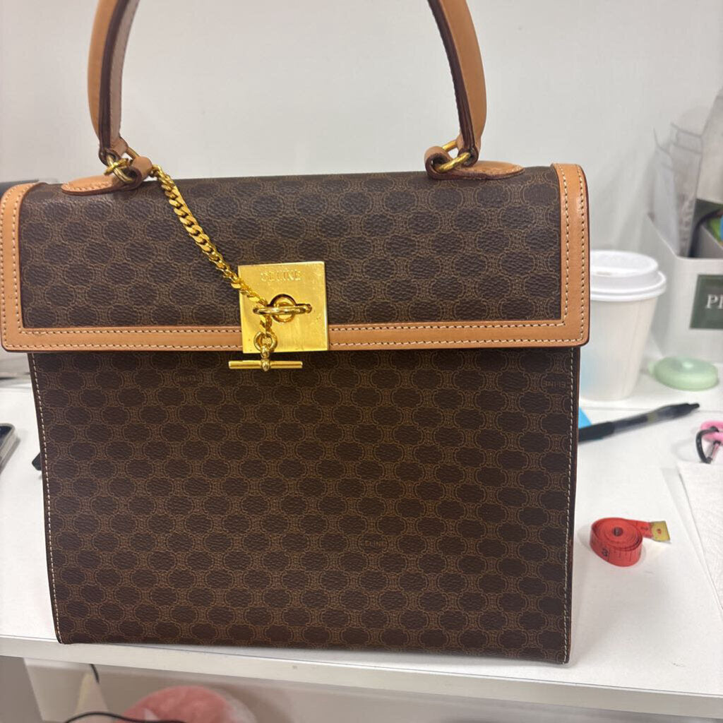 Black & Brown Macadam Top Handle Bag
