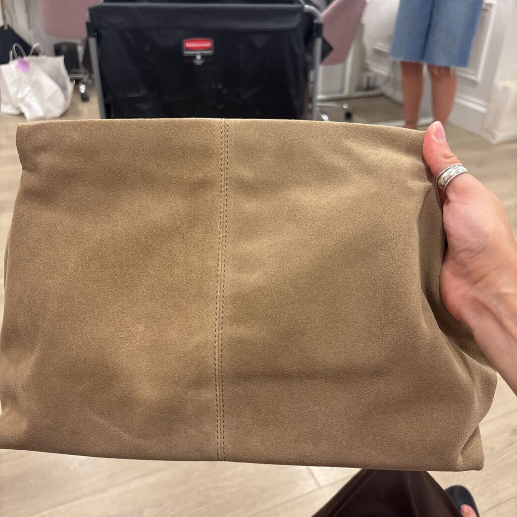 Beige Suede Clutch