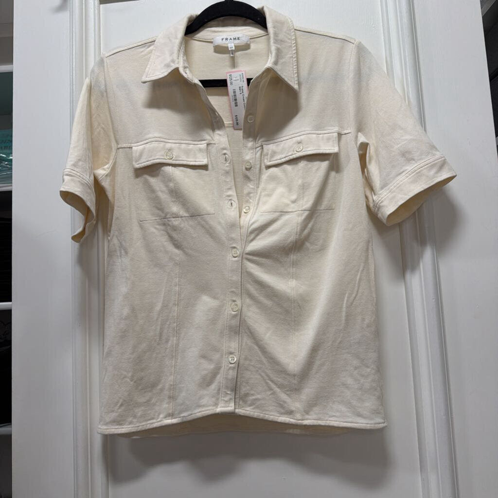 Cream Cotton Utility Shirt