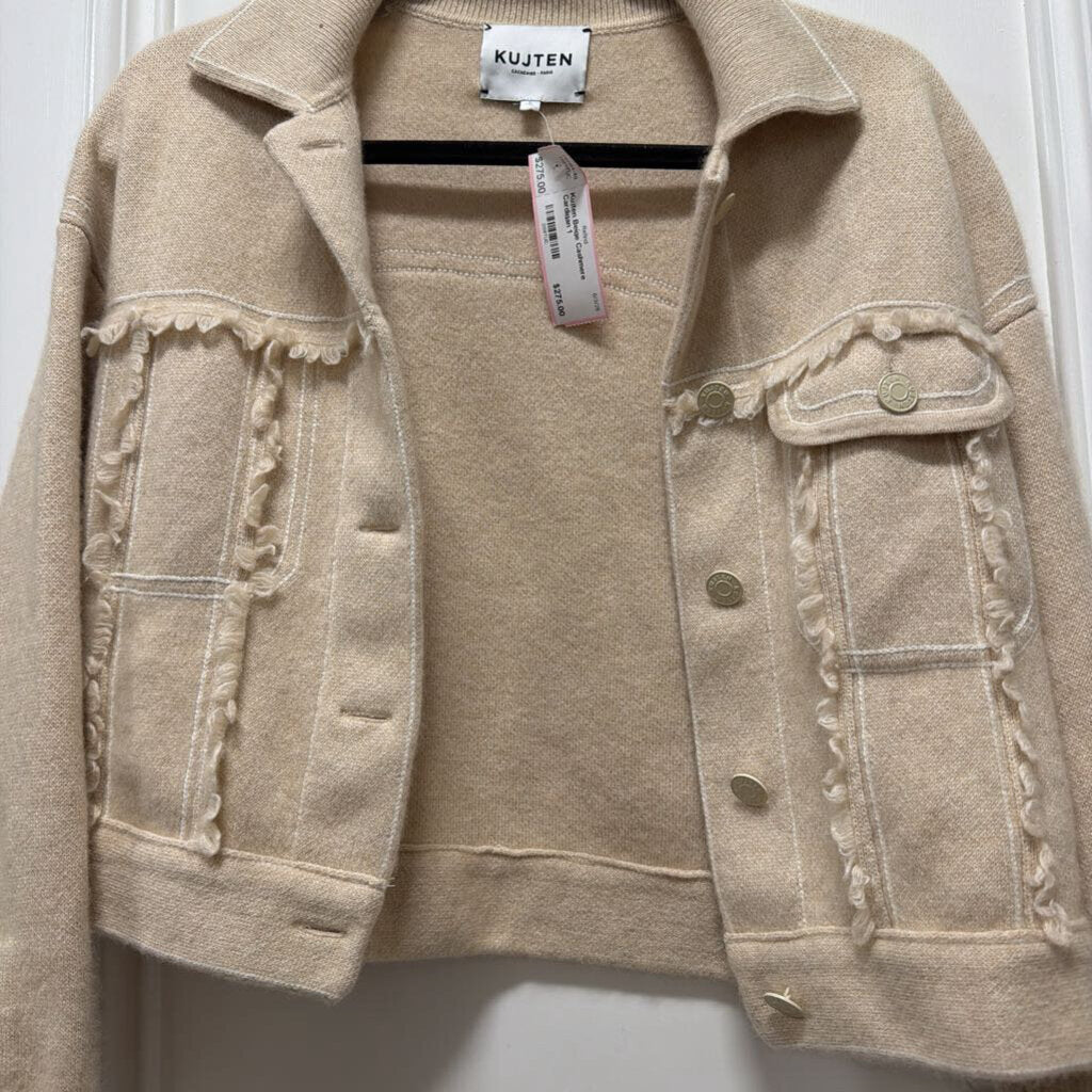 Beige Cashmere Cardigan