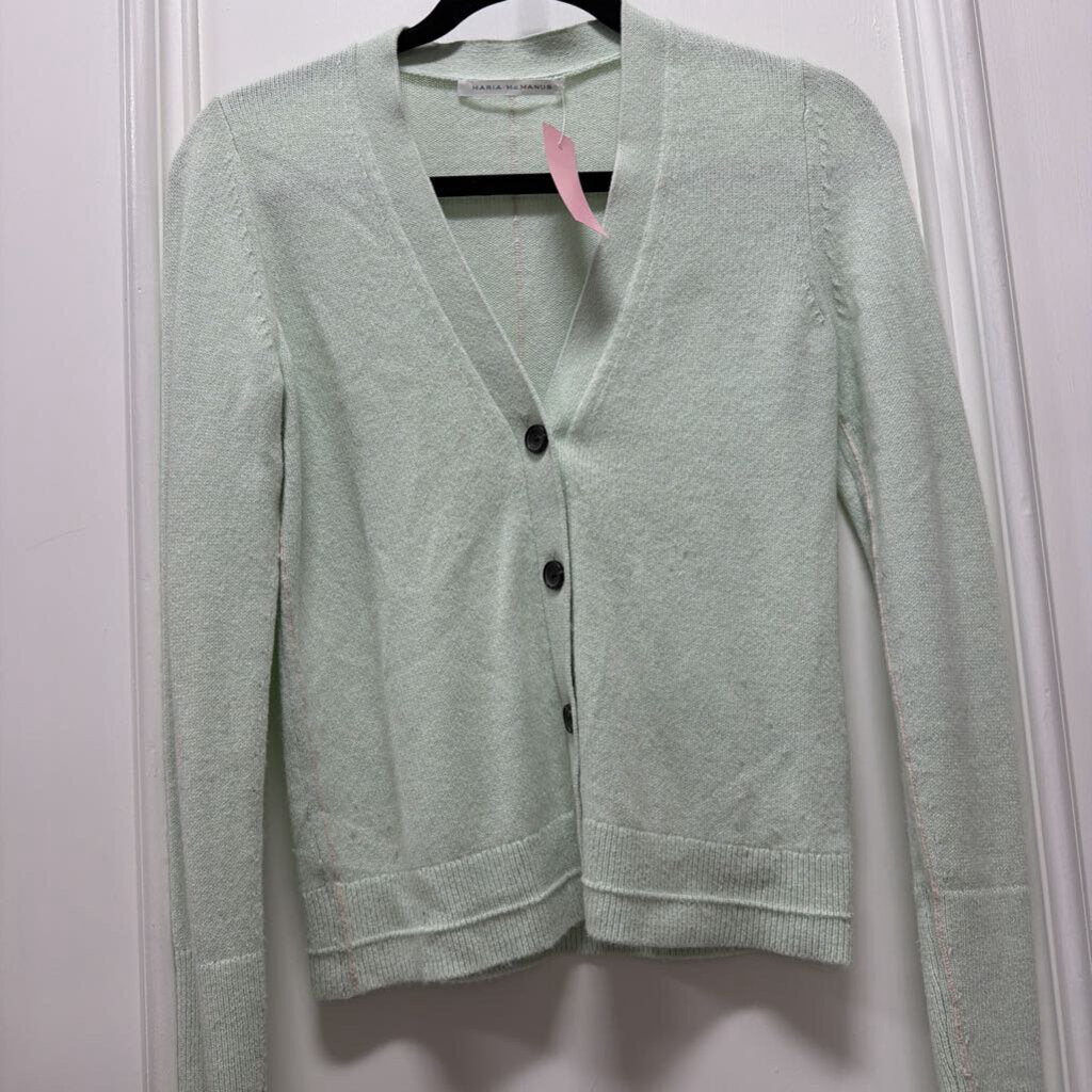Green Cashmere/Cotton Cardigan
