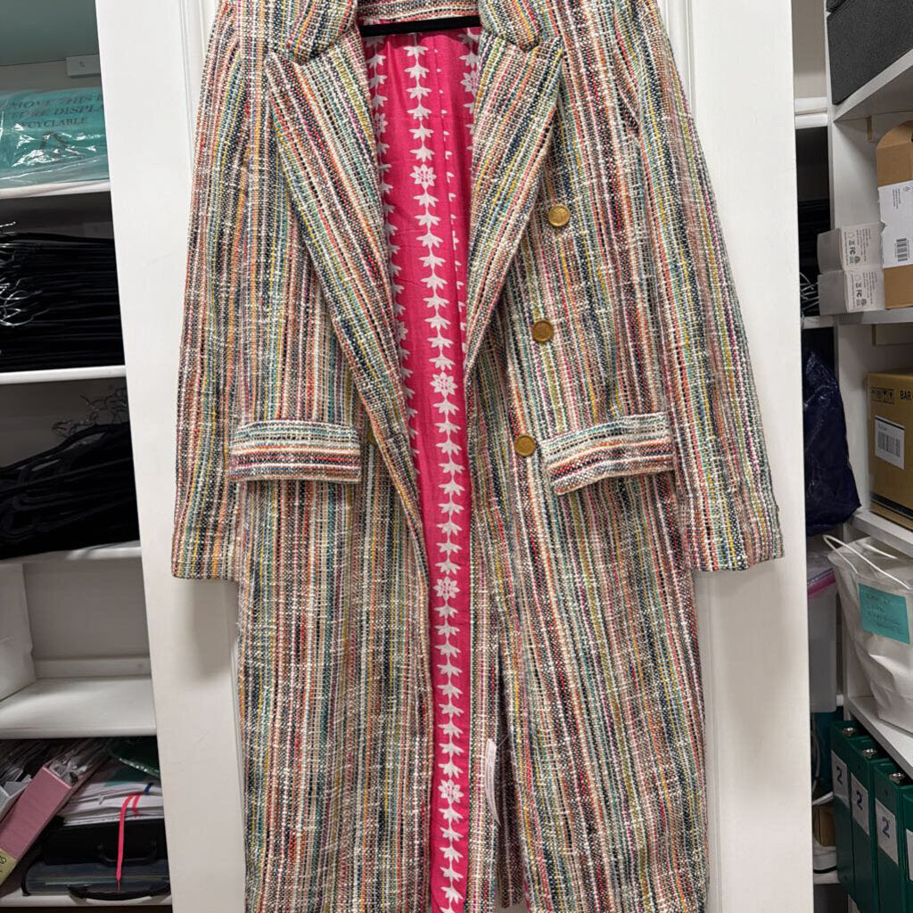 Multicolor Cotton Tweed Coat