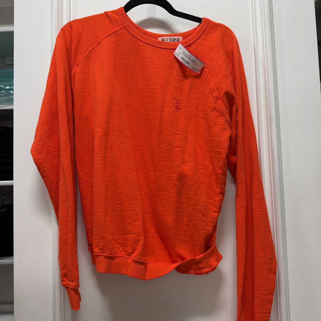 Orange Cotton Crewneck Sweatshirt