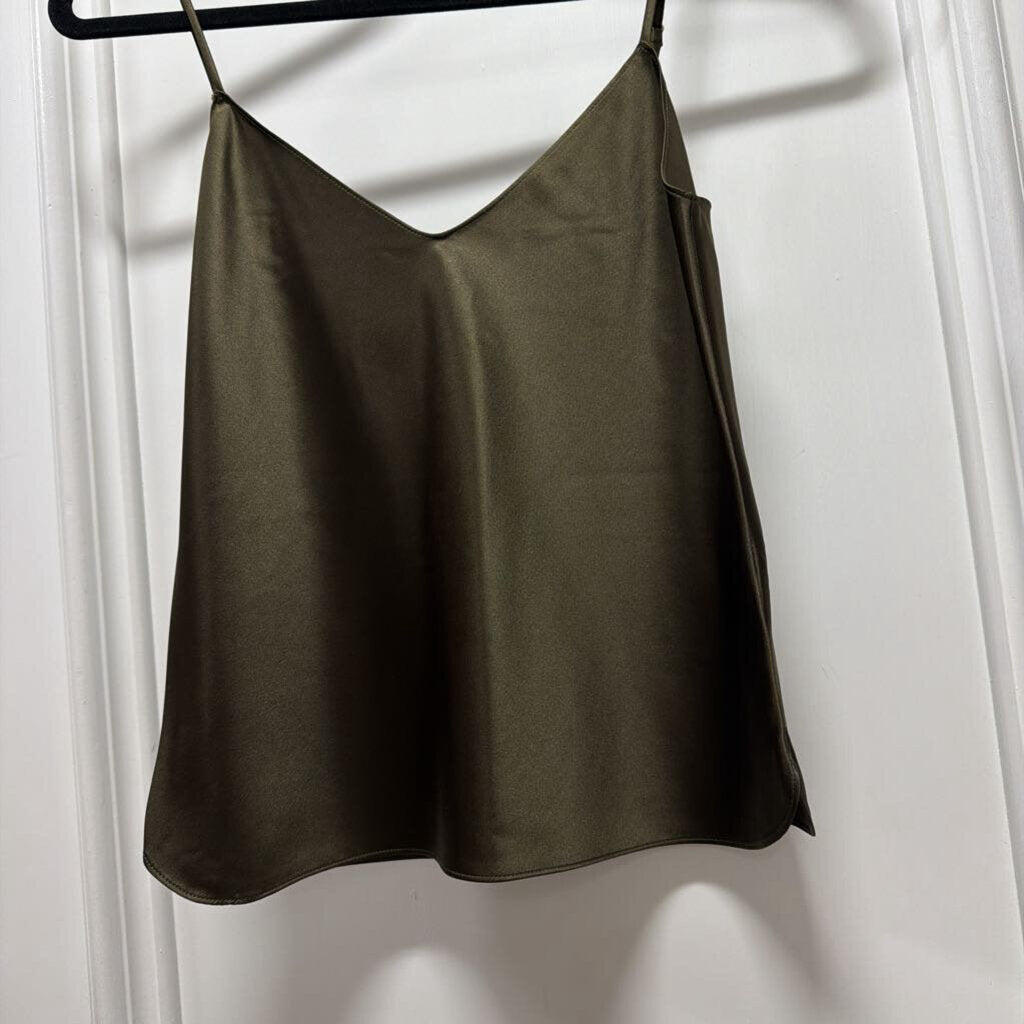 Olive Green Silk Tank
