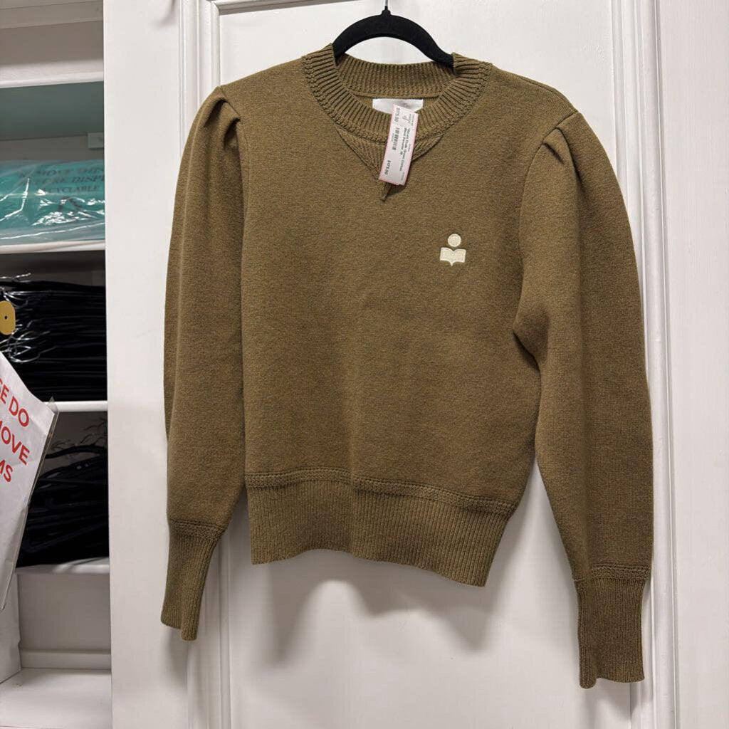 Green Cotton Blend Sweater