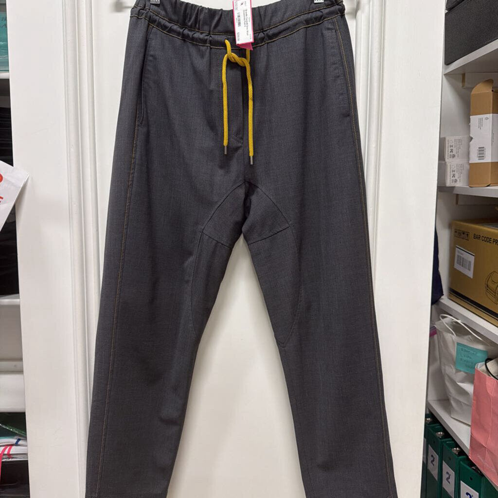 Grey Wool Drawstring Pant