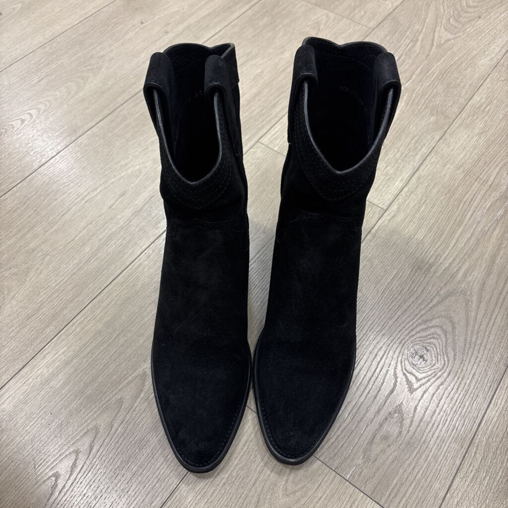 Black Suede Western Boot