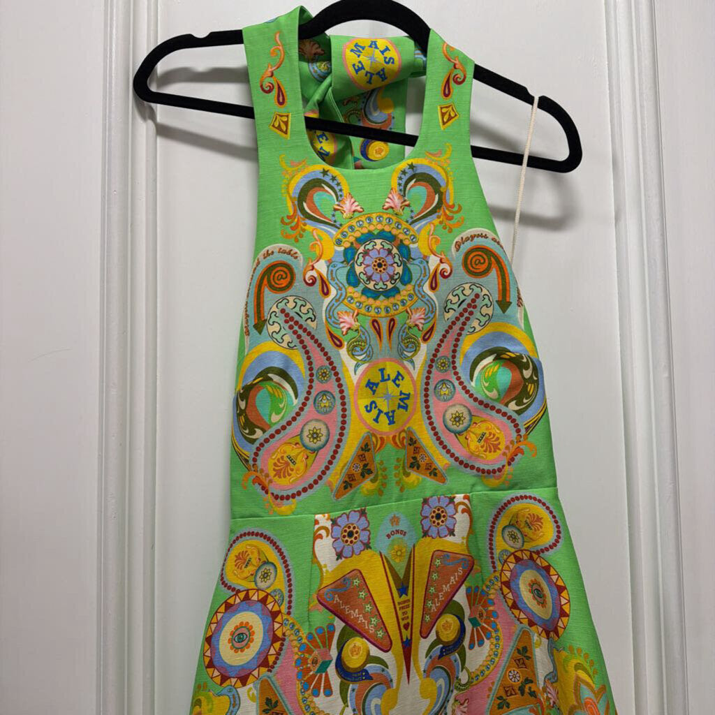 Green Printed Linen/Viscose Mini Dress (NWT 495)