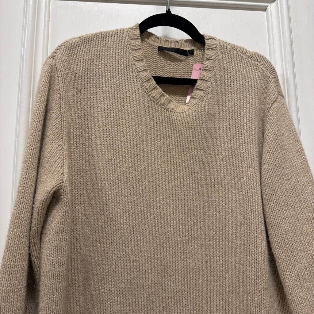 Beige Cashmere Knit Sweater