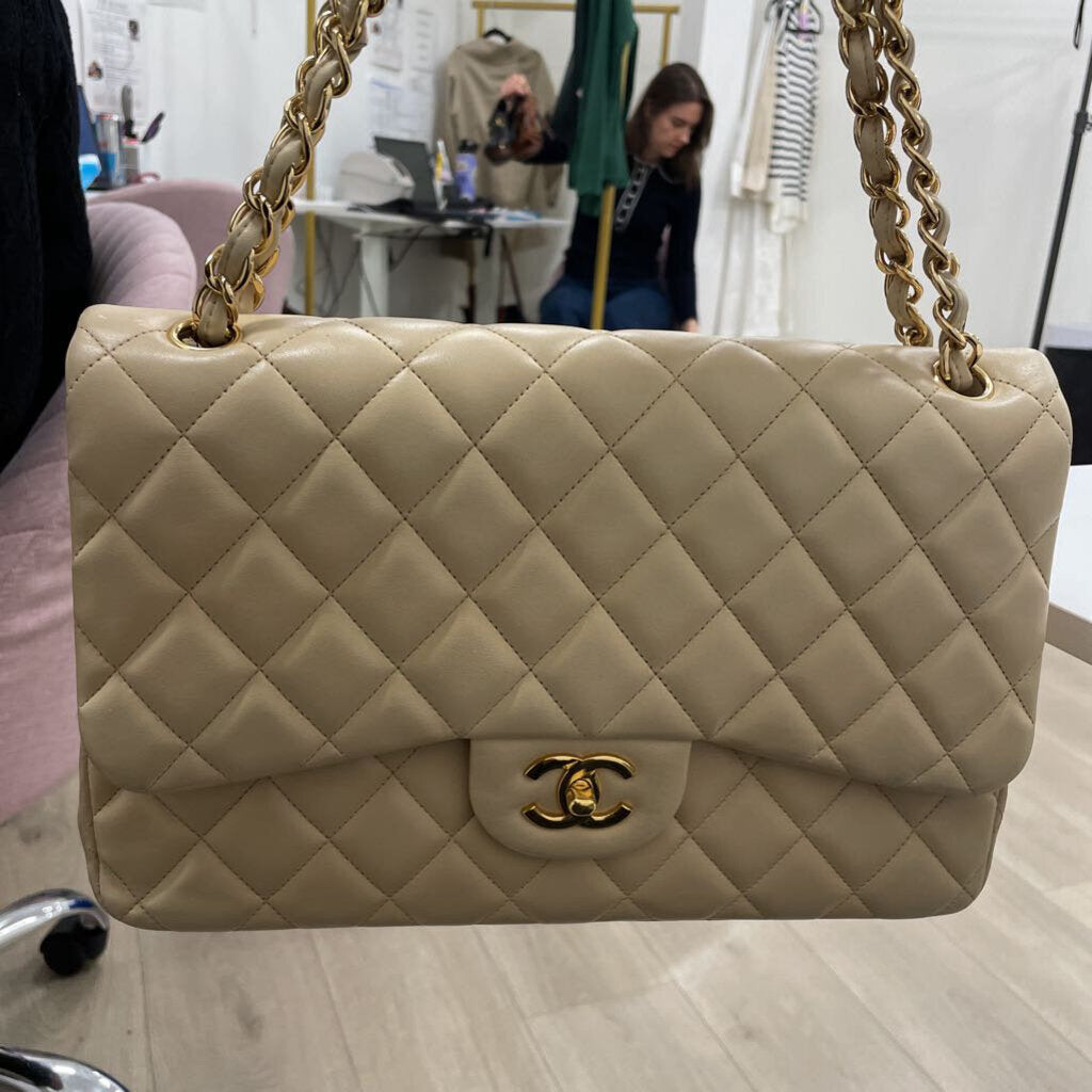 Beige Jumbo Double Flap