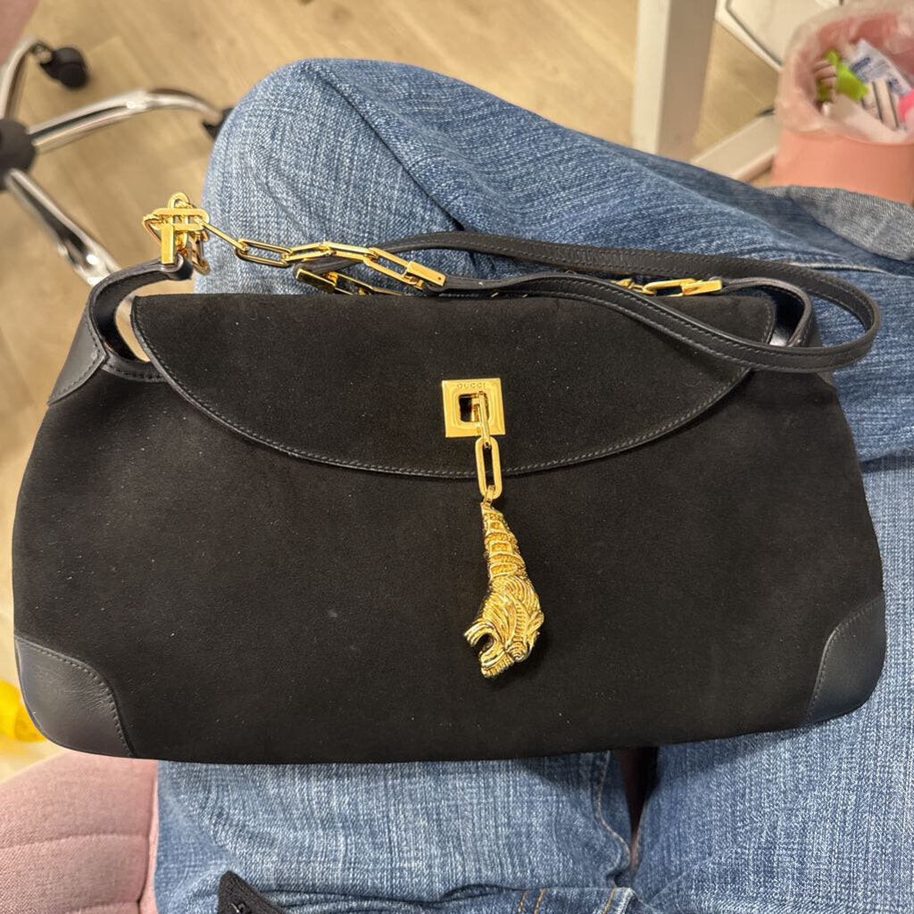 Black Suede w/ Tiger Charm