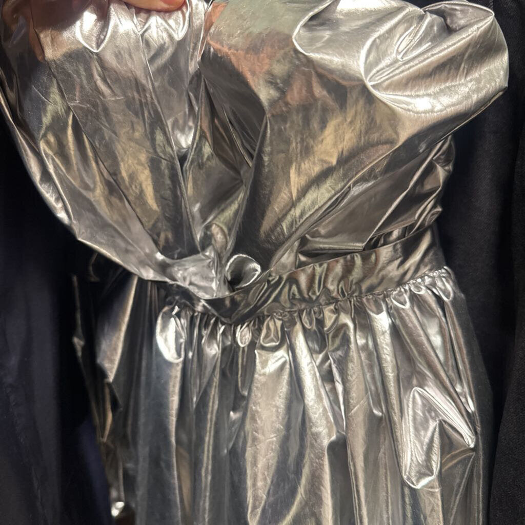 Silver Poly Ruffled Bustier Top (est 2500)