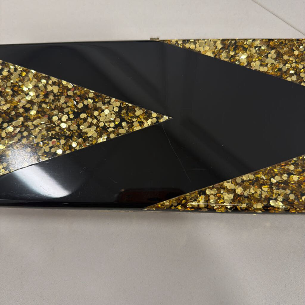 Gold Black Acrylic Clutch