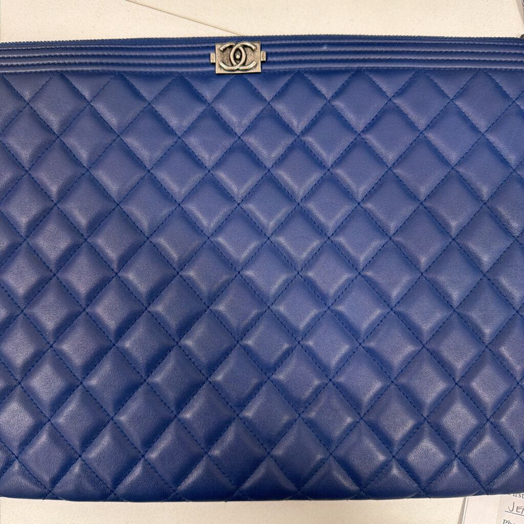 2016 Navy Lambskin Boy O Case