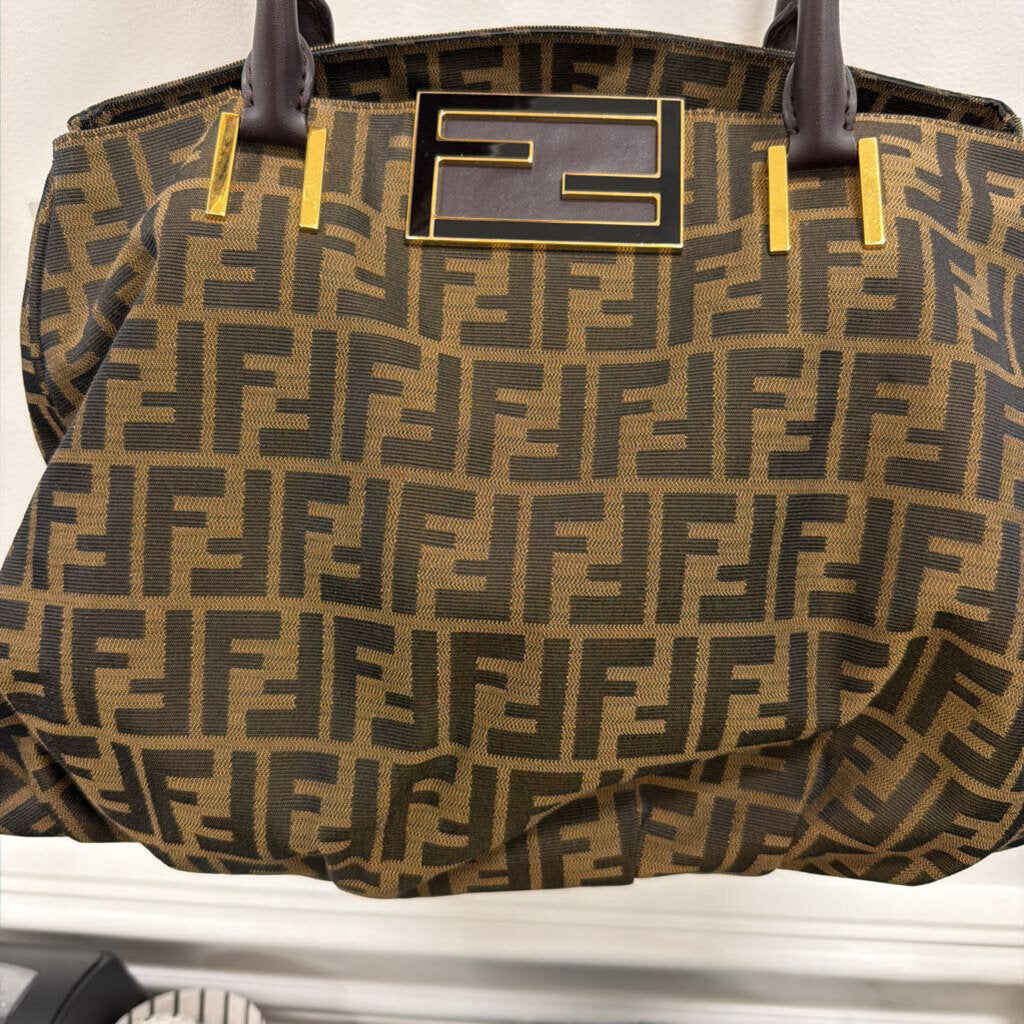 Brown Canvas Large Zucca Mia Tote