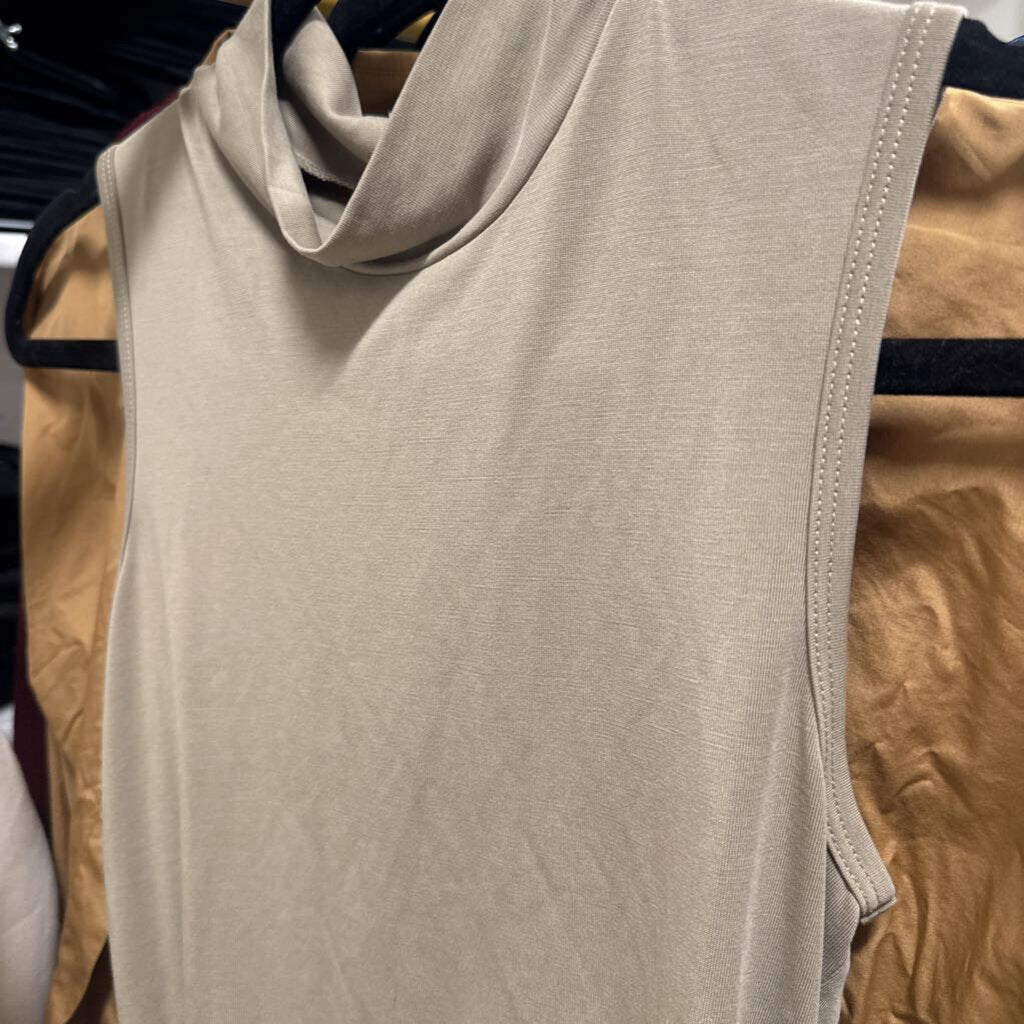 Taupe Modal Blend Sleeveless Tee