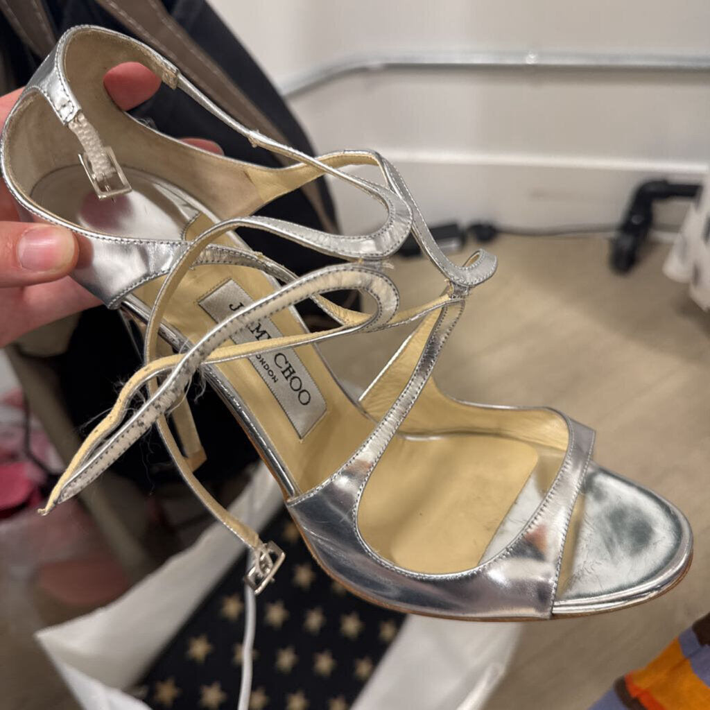 Silver Strappy Pumps
