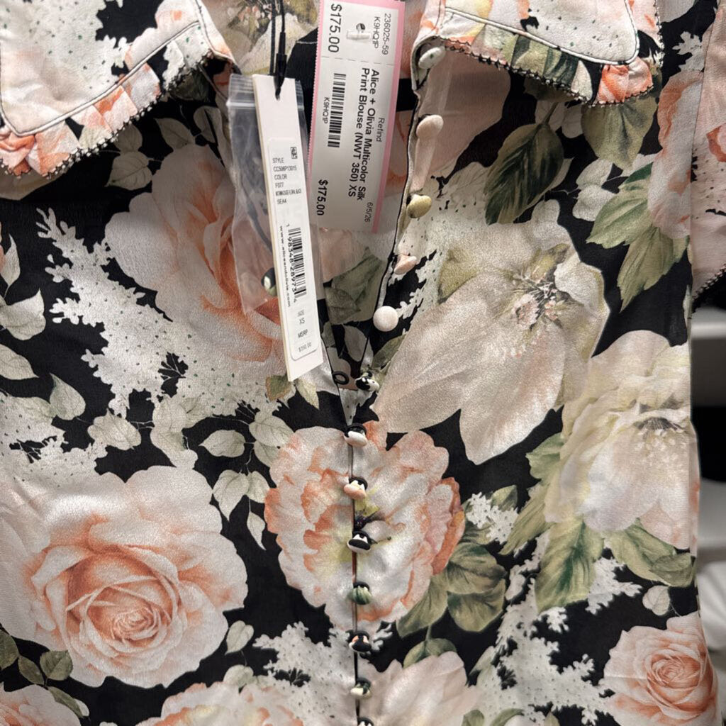 Multicolor Silk Print Blouse (NWT 350)