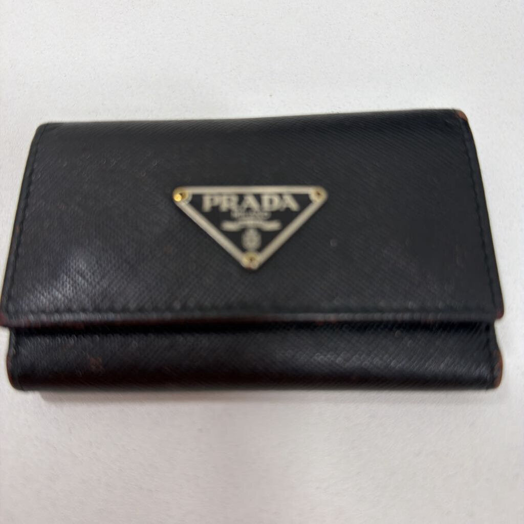 Prada Black Saffiano Leather Key Organizer