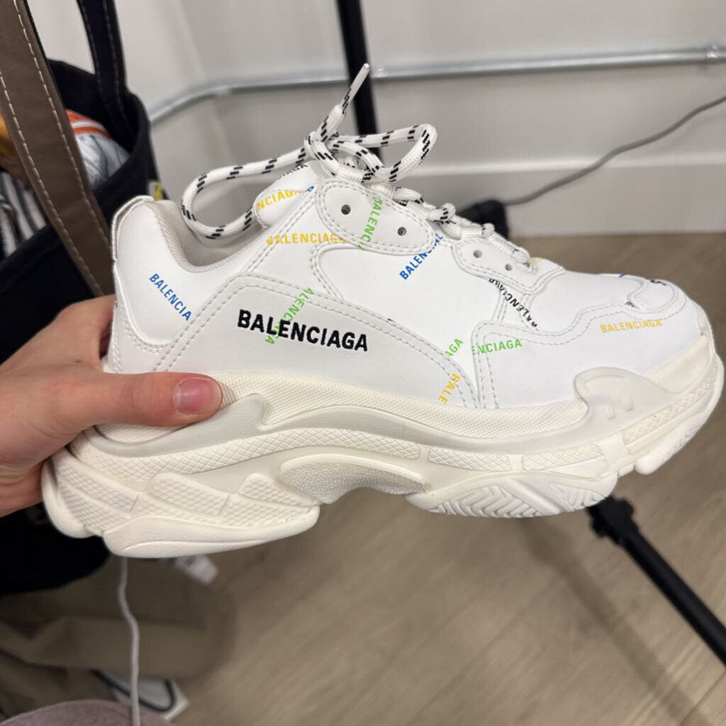 White Triple S Sneaker Multicolor Logo (NW 1190)