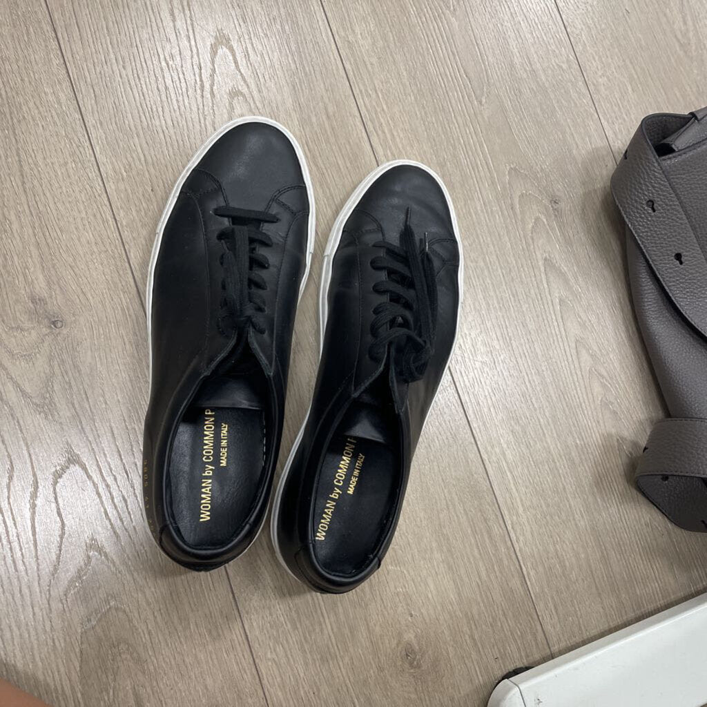 Black Leather Sneakers